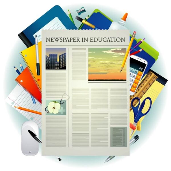 Newspaper in education with education set