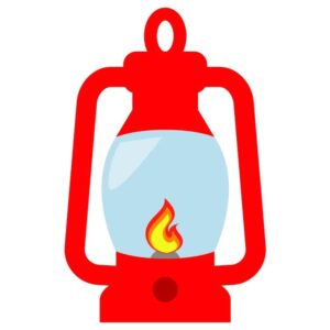 Oil lamp lantern red color