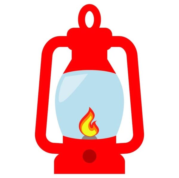 Oil lamp lantern red color