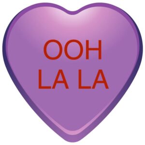 Ooh la la slogan on violet color heart shape for love heart valentine day