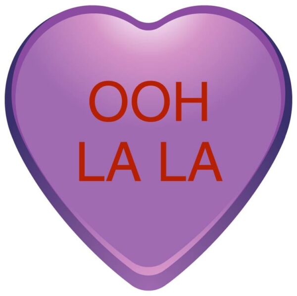 Ooh la la slogan on violet color heart shape for love heart valentine day