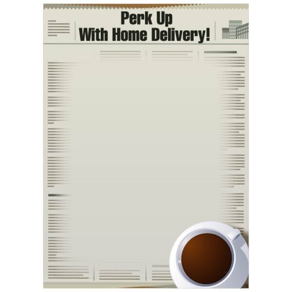 Perk up with home delivery and cup of coffee tea with copy space