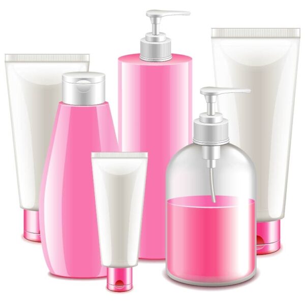 Pink cosmetic collection for beauty and fairness