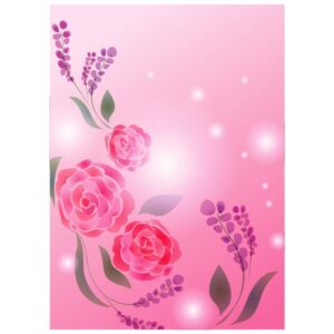 Pink flowers with leaves background