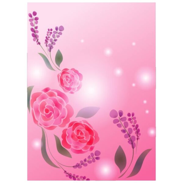 Pink flowers with leaves background