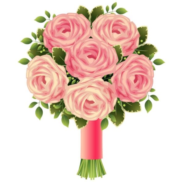 Pink rose flower bouquet