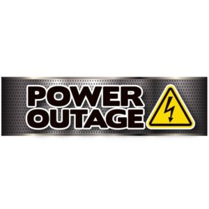 Power outage warning banner or Power outage icon and sign