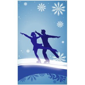 Professional man and woman figure skaters performing on ice