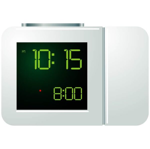 Projection alarm clock with 4 backlight options and negative LCD display