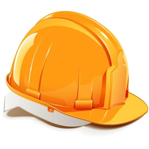 Protective helmet orange construction helmet