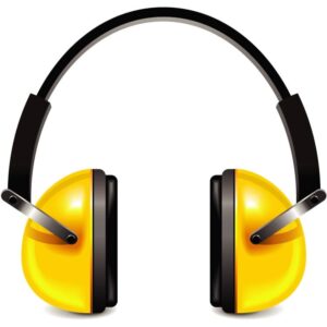 Protective yellow wireless earphones