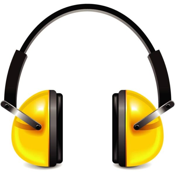 Protective yellow wireless earphones