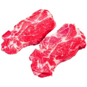 Raw meat steaks