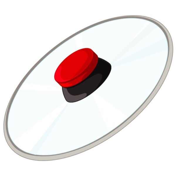 Red color glass pot lid