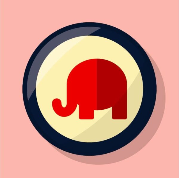 Red elephant republican party USA or Red elephant icon