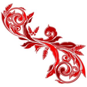 Red flourish decorative pattern