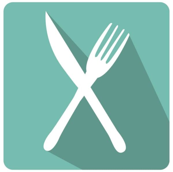 Restaurant menu theme with fork and knife