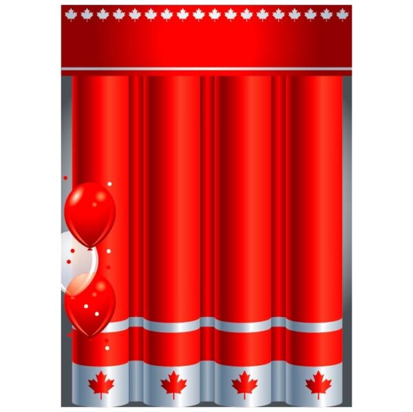 Room darkening curtains window panel drapes canada national day maple leaf red stripes and balloons