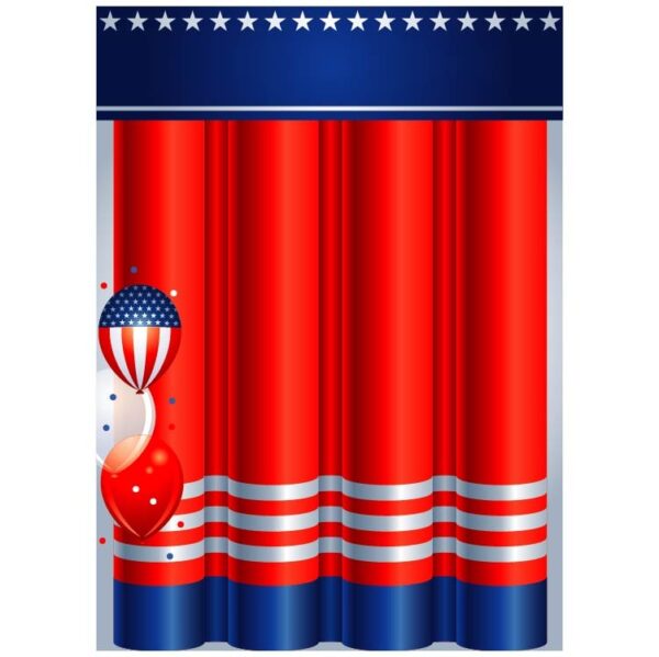 Room darkening curtains window panel drapes united states national day flag stripes and balloons