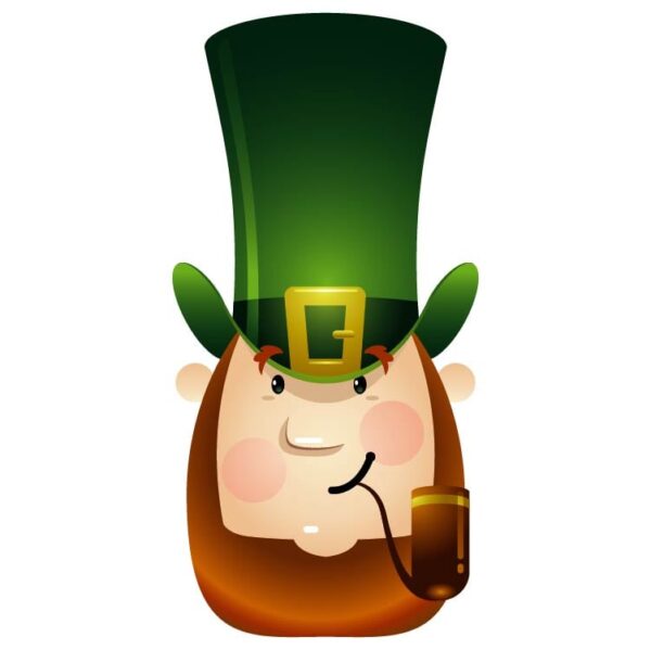 Saint patricks day cute leprechaun with a smoking pipe