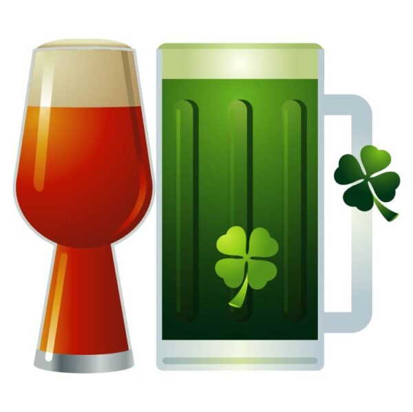 Saint patricks day with geen and orange beer glasses