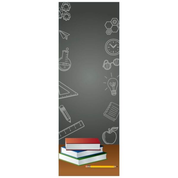 School season of colorful books and student accessories banner with copy space
