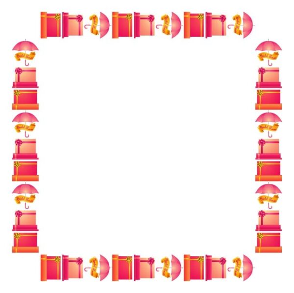 Set of bridal shower pink gift frame