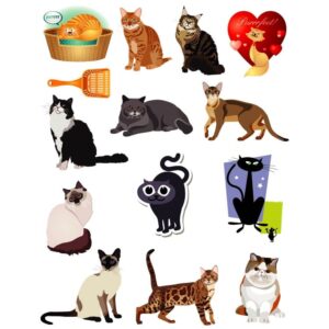 Set of cat breeds