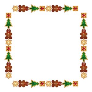 Set of christmas tree toys frame