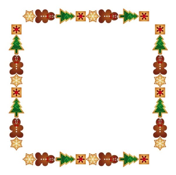Set of christmas tree toys frame