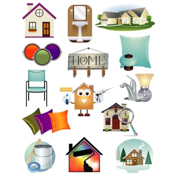 Set of house renovation icons
