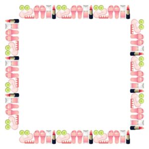 Set of ladies fashion items or accessories frame