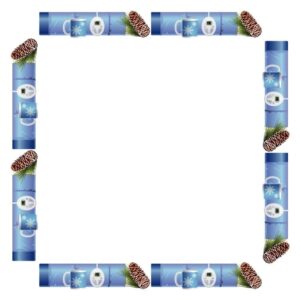 Set of snowflake season frame