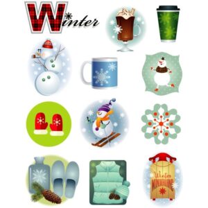 Set of winter or cozy winter objects collection