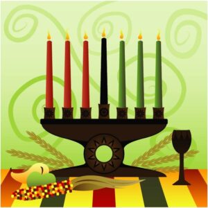 Seven candles kinara kwanzaa african american culture