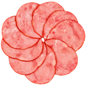 Slices pork ham in circle