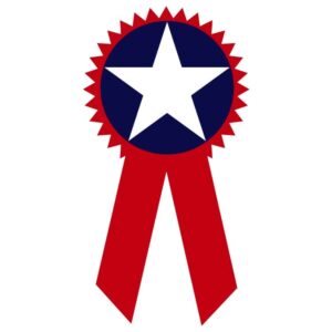 Star ribbon USA badge or USA flag ribbon