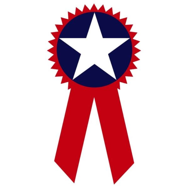 Star ribbon USA badge or USA flag ribbon