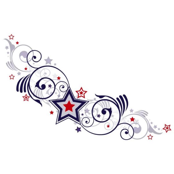 Straight cute red and blue star border
