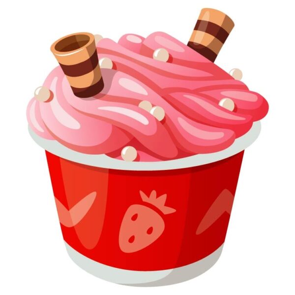 Strawberry ice cream cup