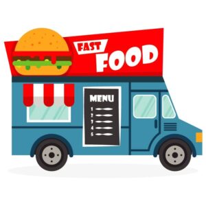 Street fast food truck or burger van