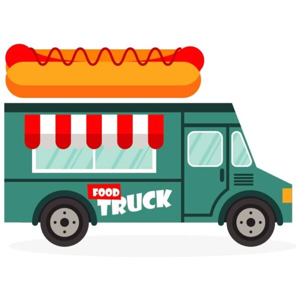Street fast food truck or hot dog van