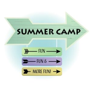 Summer camp fun fun and more fun lettering on board