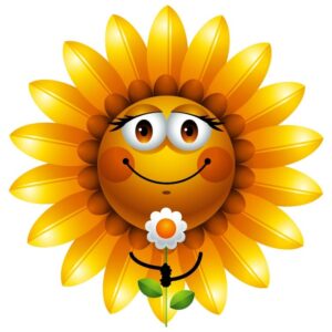 Sun fun funny holding flower