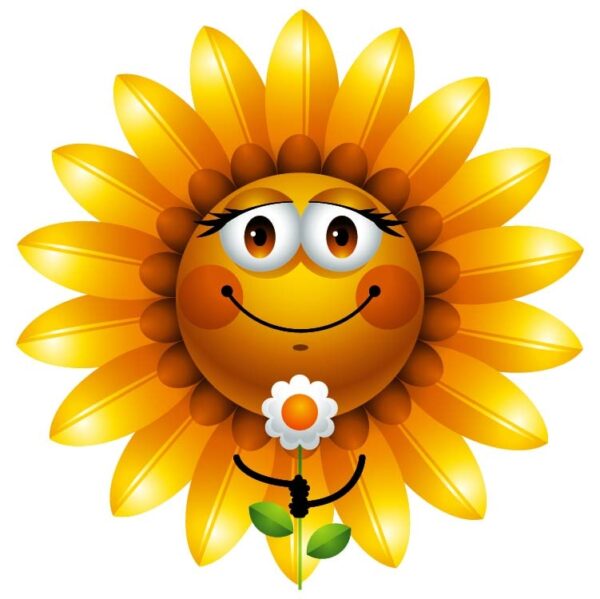 Sun fun funny holding flower