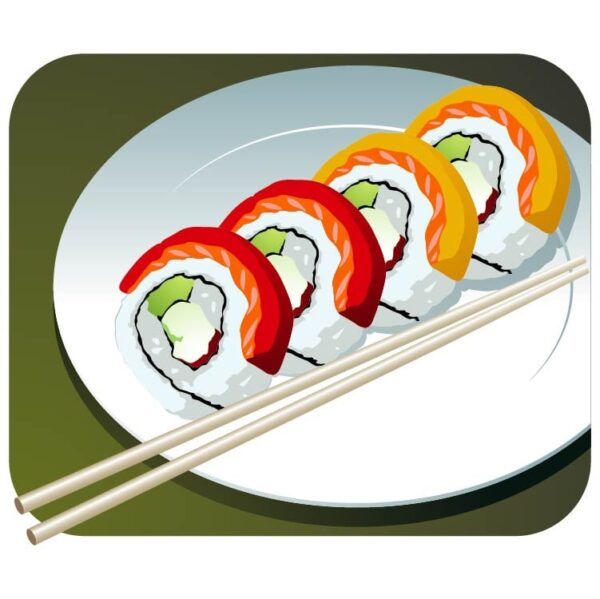 Sushi rolls japanese food or Restaurant menu theme