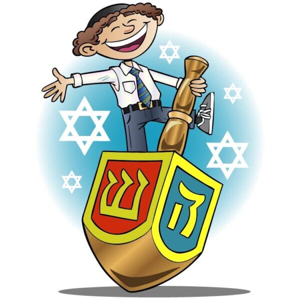Teenager jewish boy with israel symbols or flag or menorah or torah scroll
