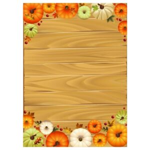 Thanksgiving autumn background with vegetables and pumplin harvest boder