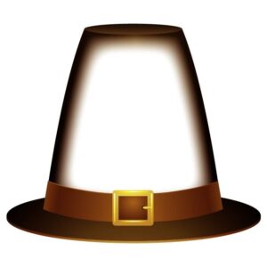 Thanksgiving pilgrim hat with copy space