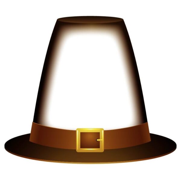 Thanksgiving pilgrim hat with copy space